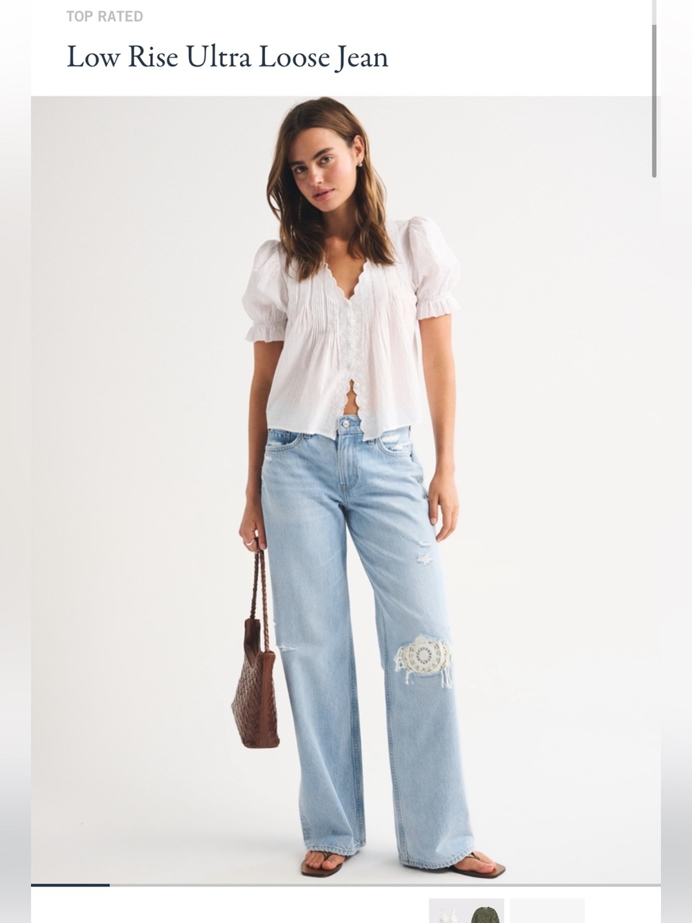 Abercrombie & Fitch Light Blue Wide-Leg Jeans with Patch